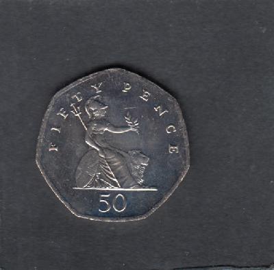 Beschrijving: 50 Pence BRITANNIA
